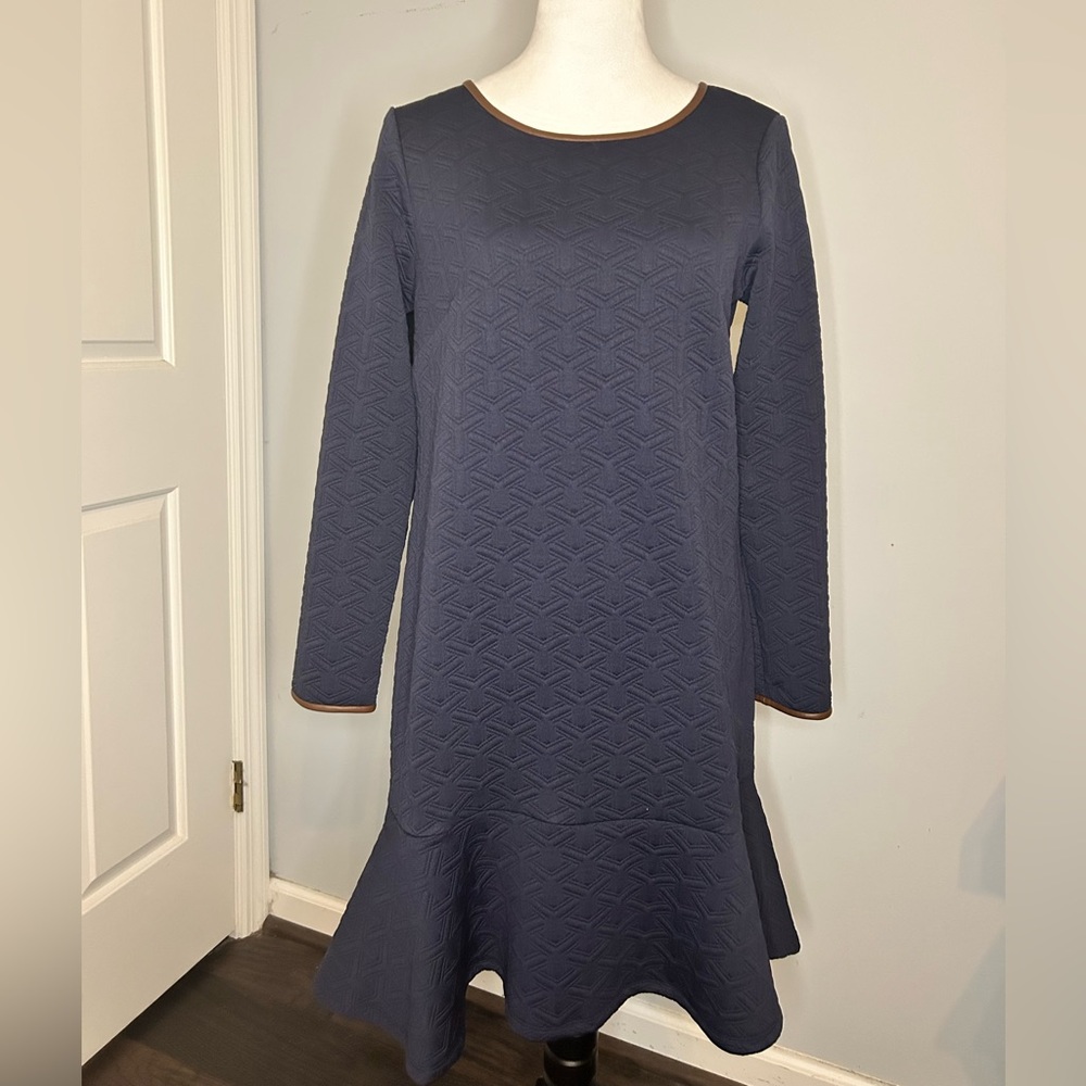 Sail to Sable Quilted Drop Waist Long Sleeve Dress